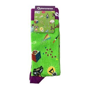 Sockrates Phenomenex One Size Fits Most Green/Purple Nerdlife Science Socks